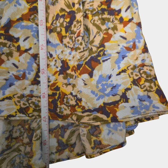 Free People Nadia Floral Wrap Mini Skirt Yellow 4 Romantic Boho Indy Flowy NWT - Picture 11 of 13